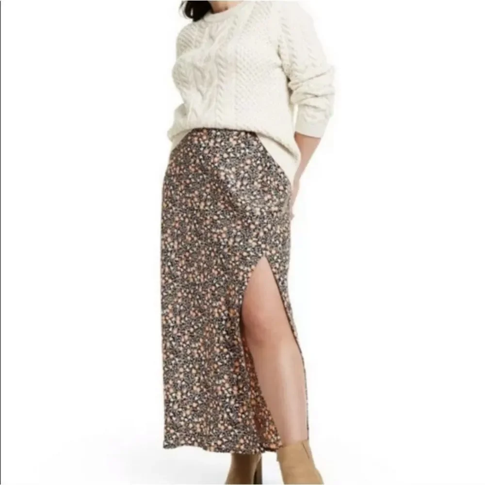 Nili Lotan x Target Floral Skirt Maxi Side Slit Women's Small‎